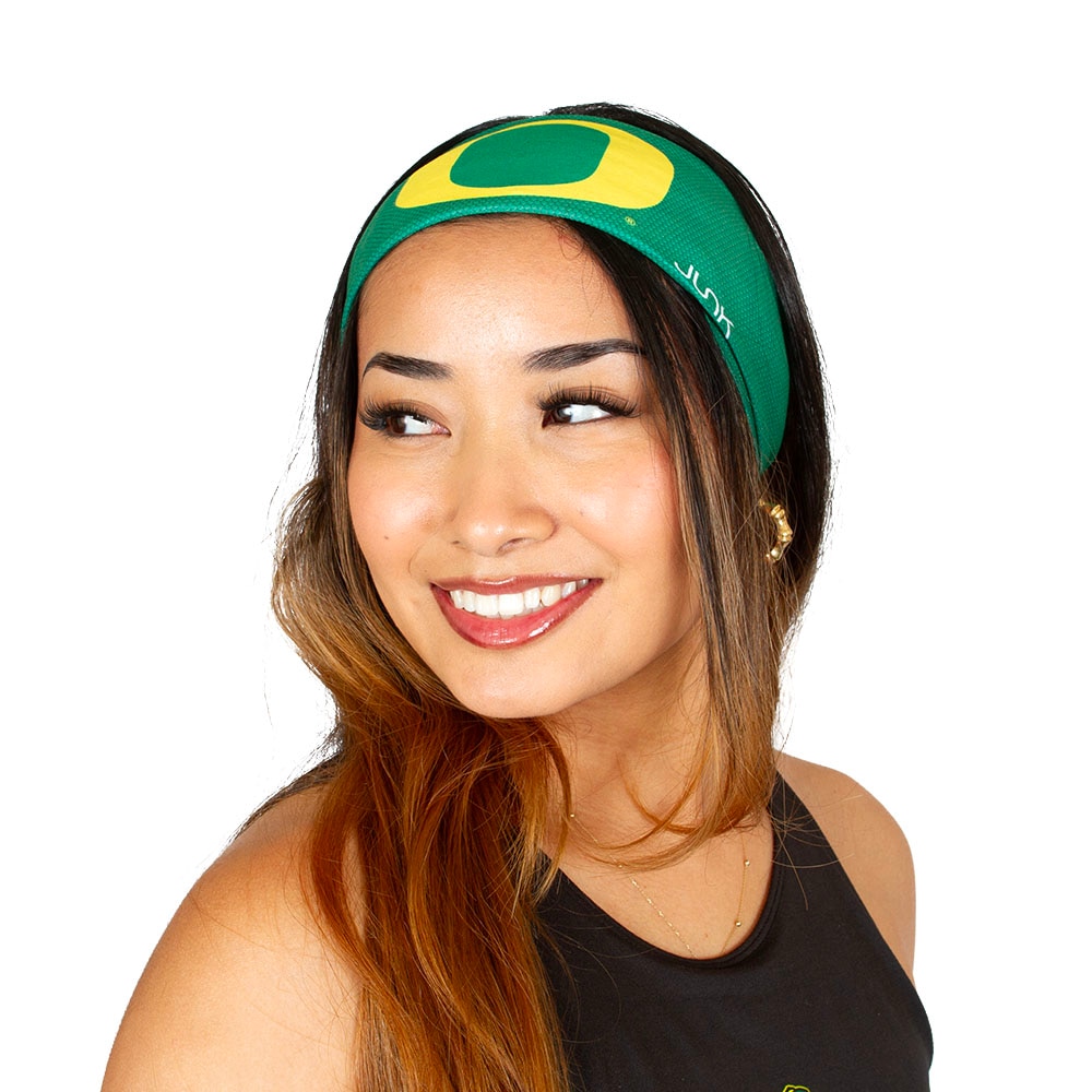 Classic Oregon O, Green, Headbands, Polyester Blend, Accessories, Women, Junk Brand, Performance, Sublimated, Lite, 1015412